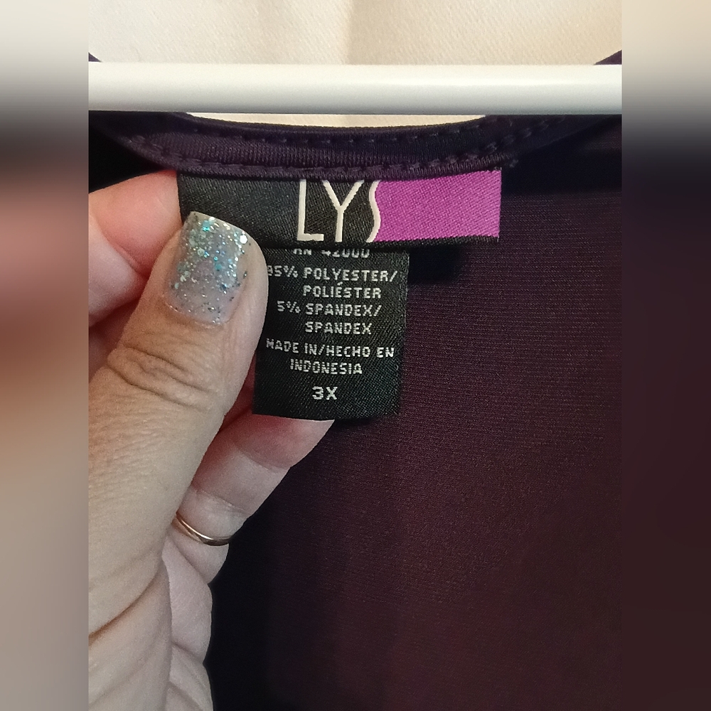 LYS Chic Long Sleeve With Belt Purple Dress Size 3x. - Picture 2 of 8